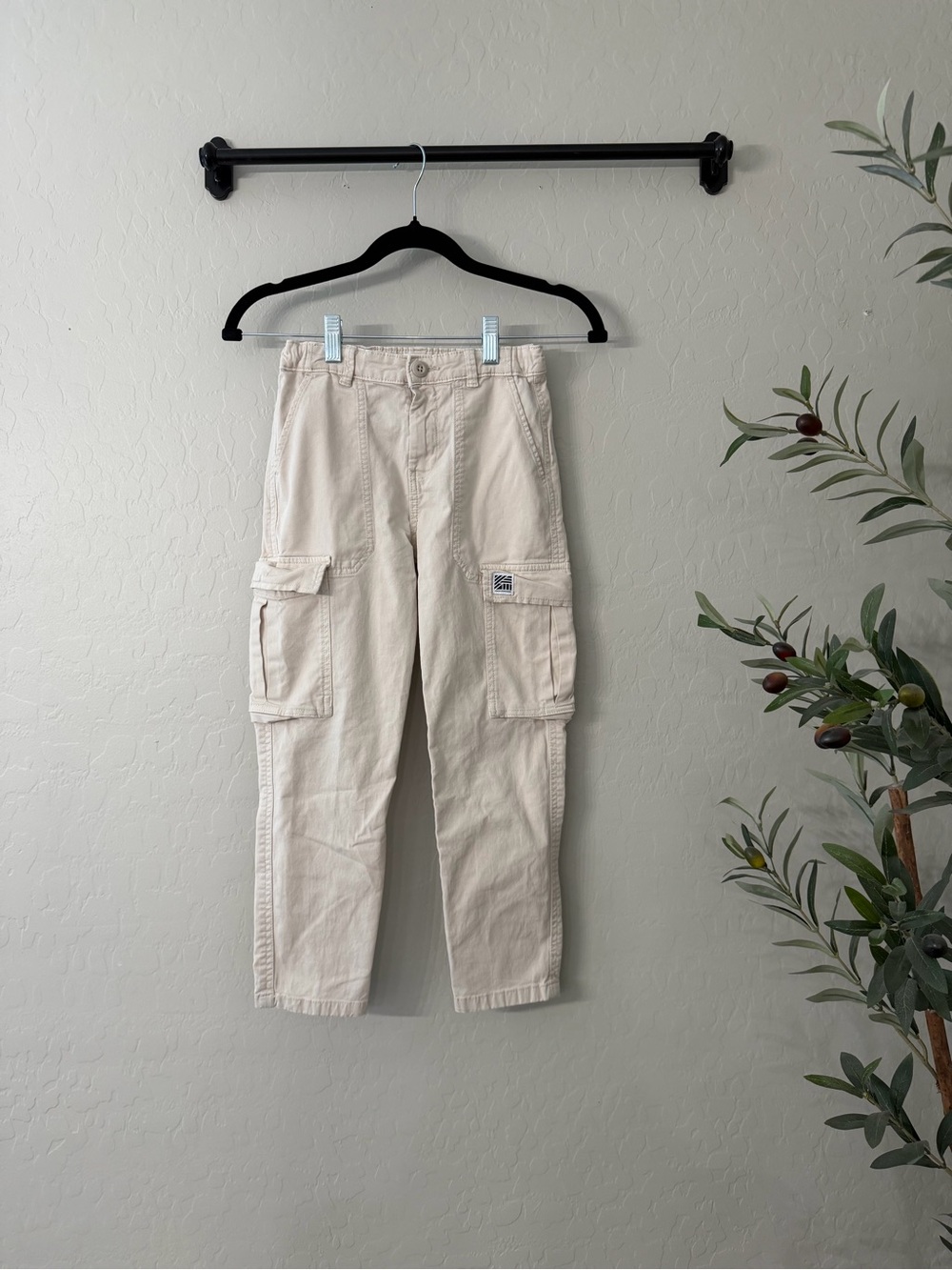 Zara Off-White Cargo Pants